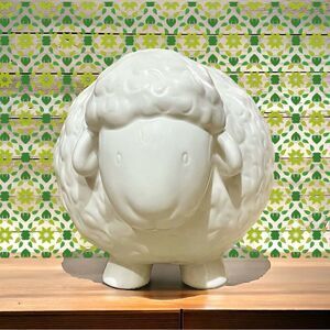 Hallmark Fluffy Baby Sheep Lamp Ceramic Piggy Bank Neutral Baby Shower Gift